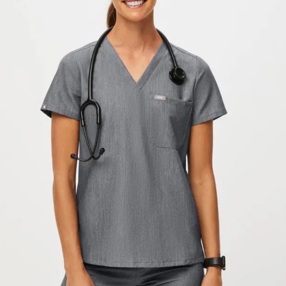 Figs Graphite Catarina Scrub Top